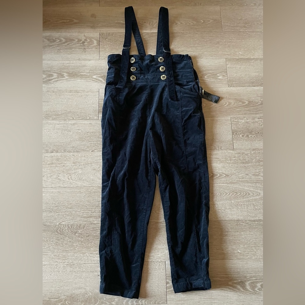 Anthropologie high waisted corduroy overalls